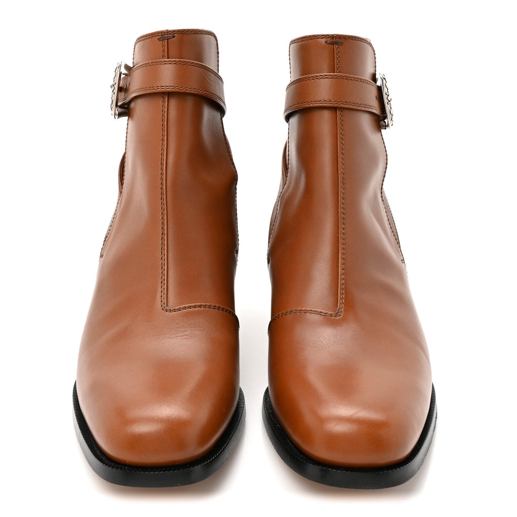 Calfskin Jakarta Buckle Boots 9 Cuir