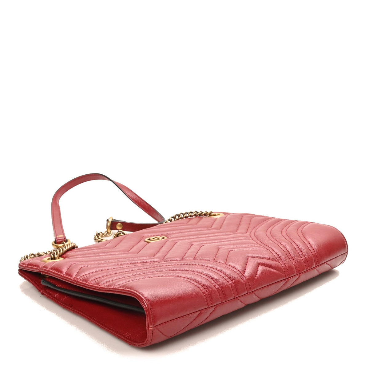 Azalea Calfskin Matelasse Heart Medium GG Marmont Slim Shoulder Bag Romantic Cerise