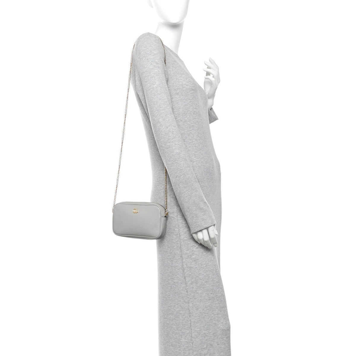 Dollar Calfskin Super Mini GG Marmont Chain Shoulder Bag Deep Grey