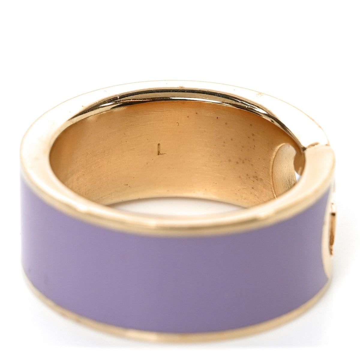 Metal Enamel Interlocking G Ring Gold Purple
