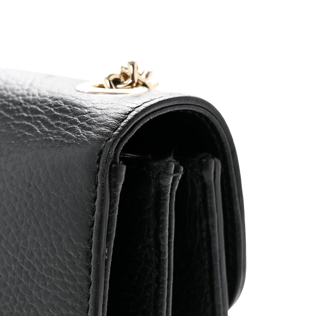 Dollar Calfskin Small Interlocking G Shoulder Bag Black