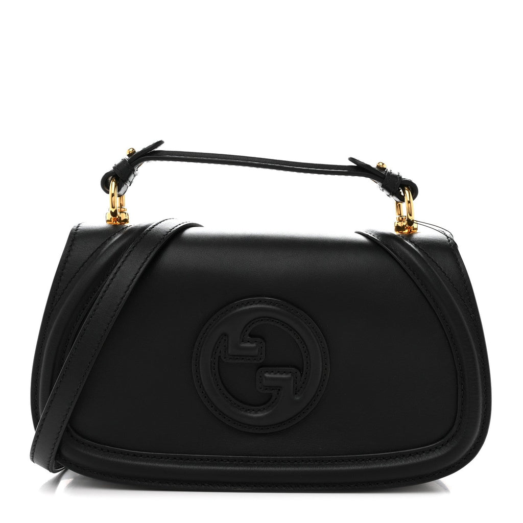 Arabella Calfskin Medium Blondie Top Handle Bag  Black
