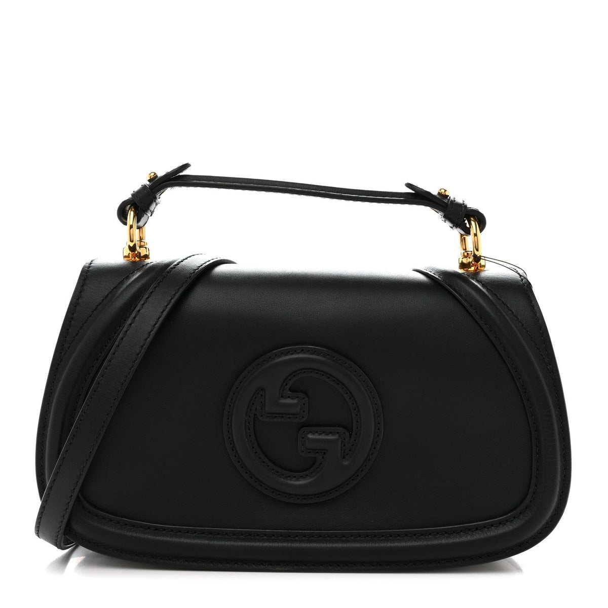 Arabella Calfskin Medium Blondie Top Handle Bag  Black