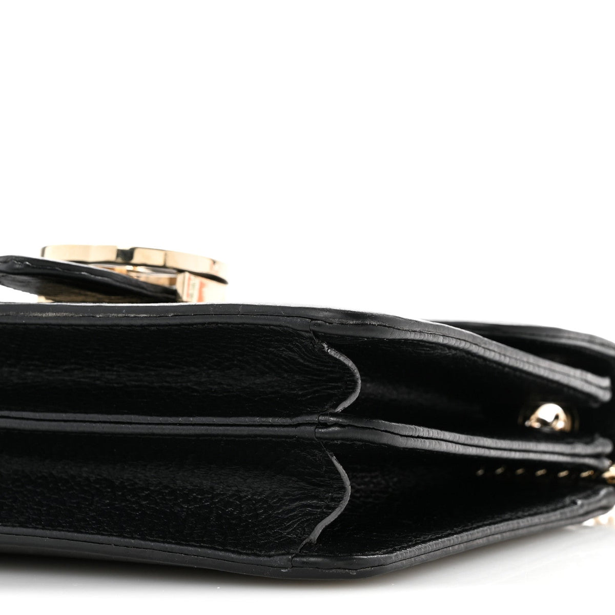 Dollar Calfskin Small Interlocking G Shoulder Bag Black