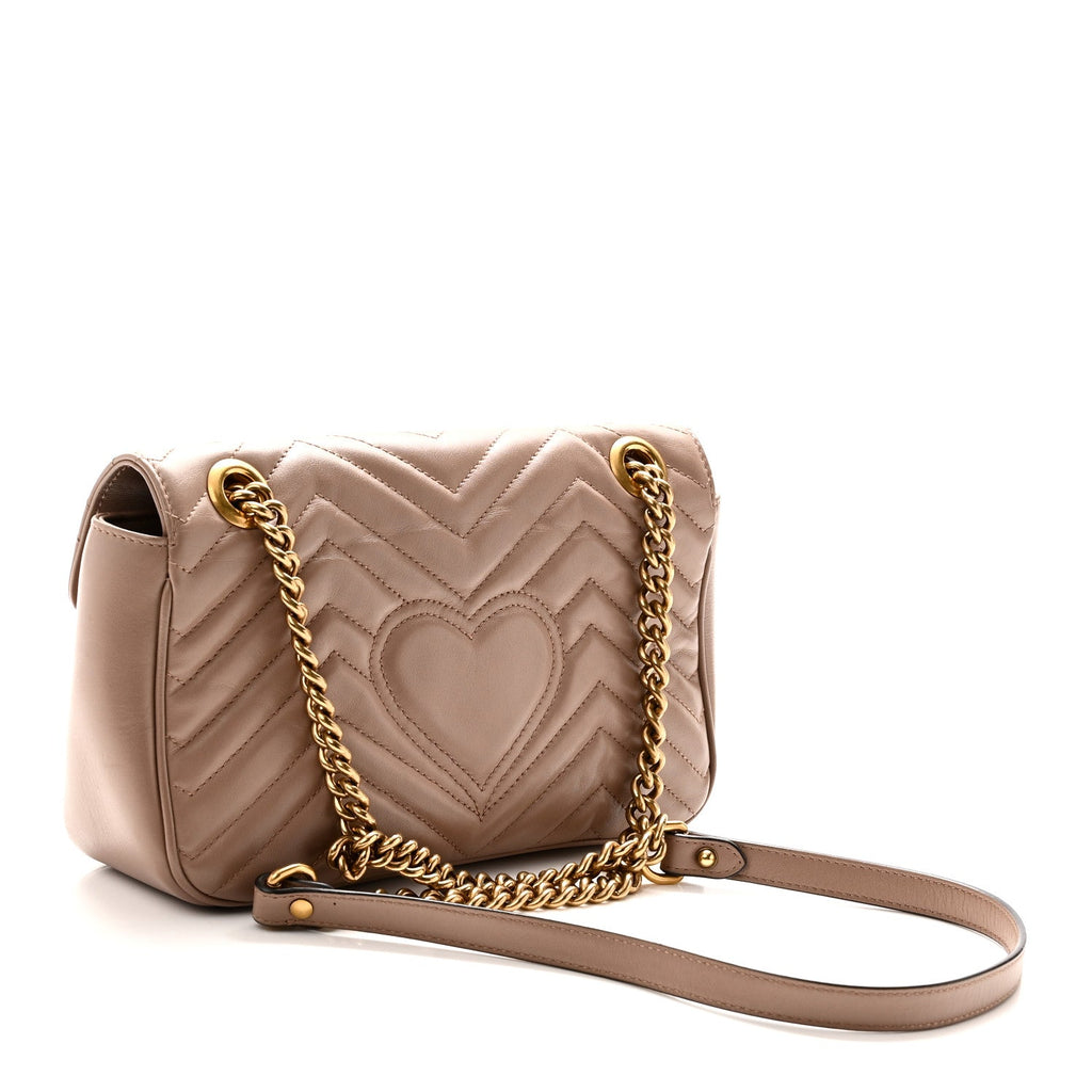 Calfskin Matelasse Small GG Marmont Shoulder Bag Porcelain Rose