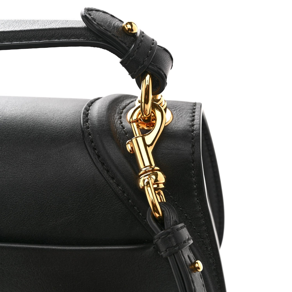 Arabella Calfskin Medium Blondie Top Handle Bag  Black