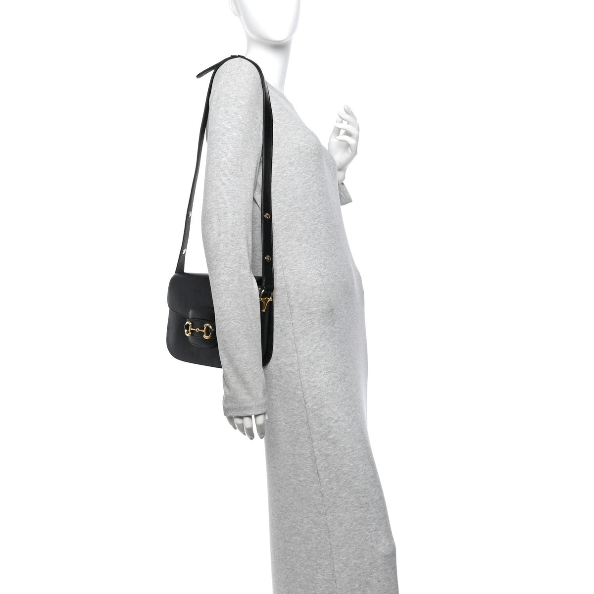 Azalea Calfskin Horsebit 1955 Shoulder Bag Black