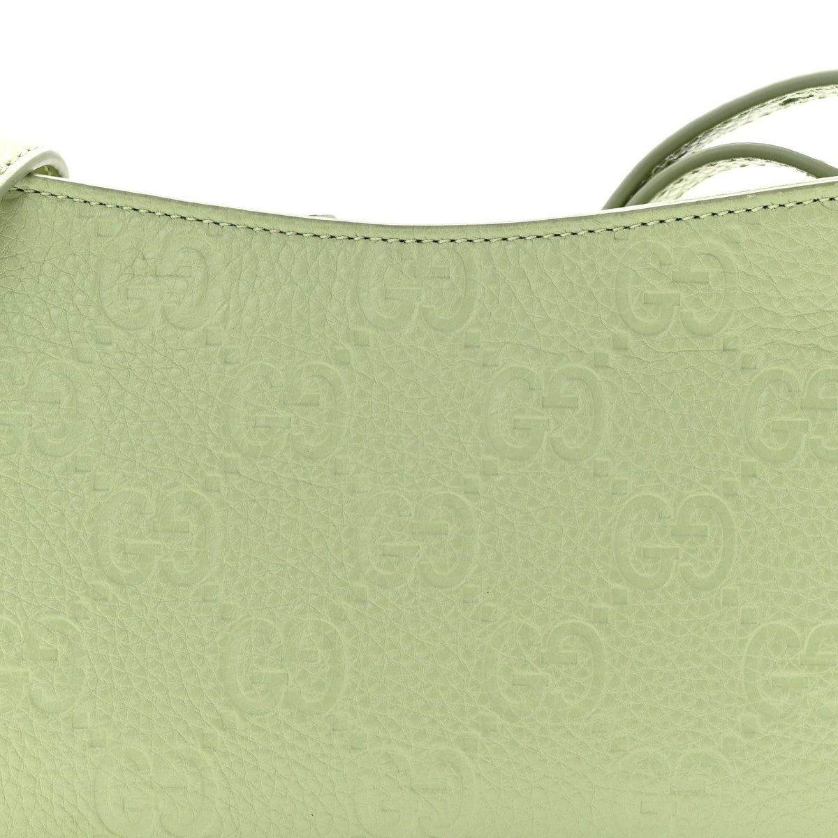 GG Grainy Calfskin Emblem Super Mini Shoulder Bag Sage Leaf