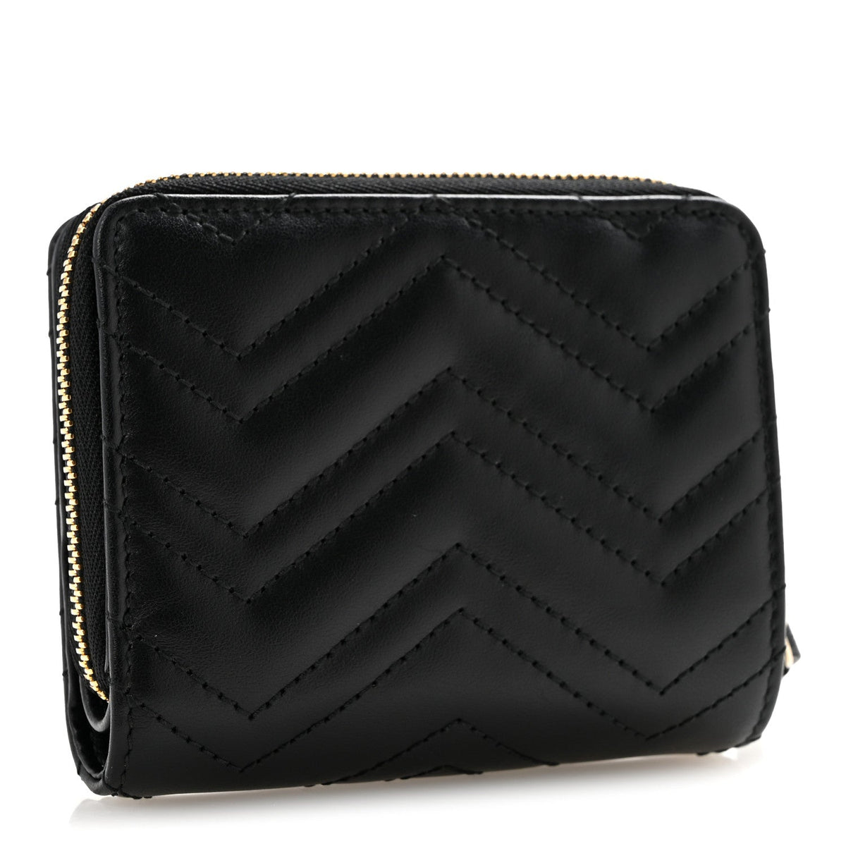 Calfskin Matelasse GG Marmont Compact Wallet Black