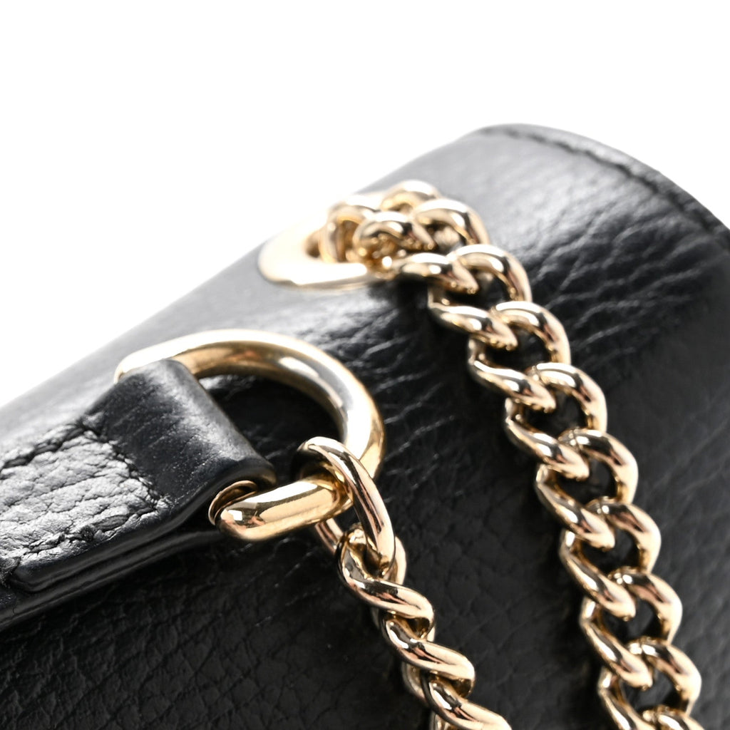 Dollar Calfskin Small Interlocking G Shoulder Bag Black