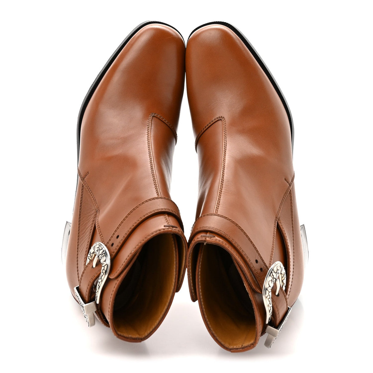 Calfskin Jakarta Buckle Boots 9 Cuir