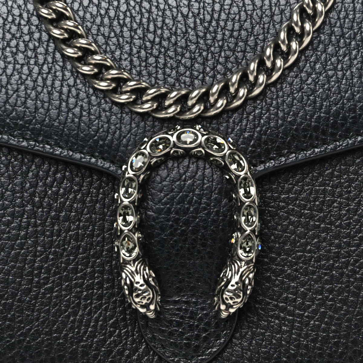 Calfskin Mini Dionysus Chain Wallet Black