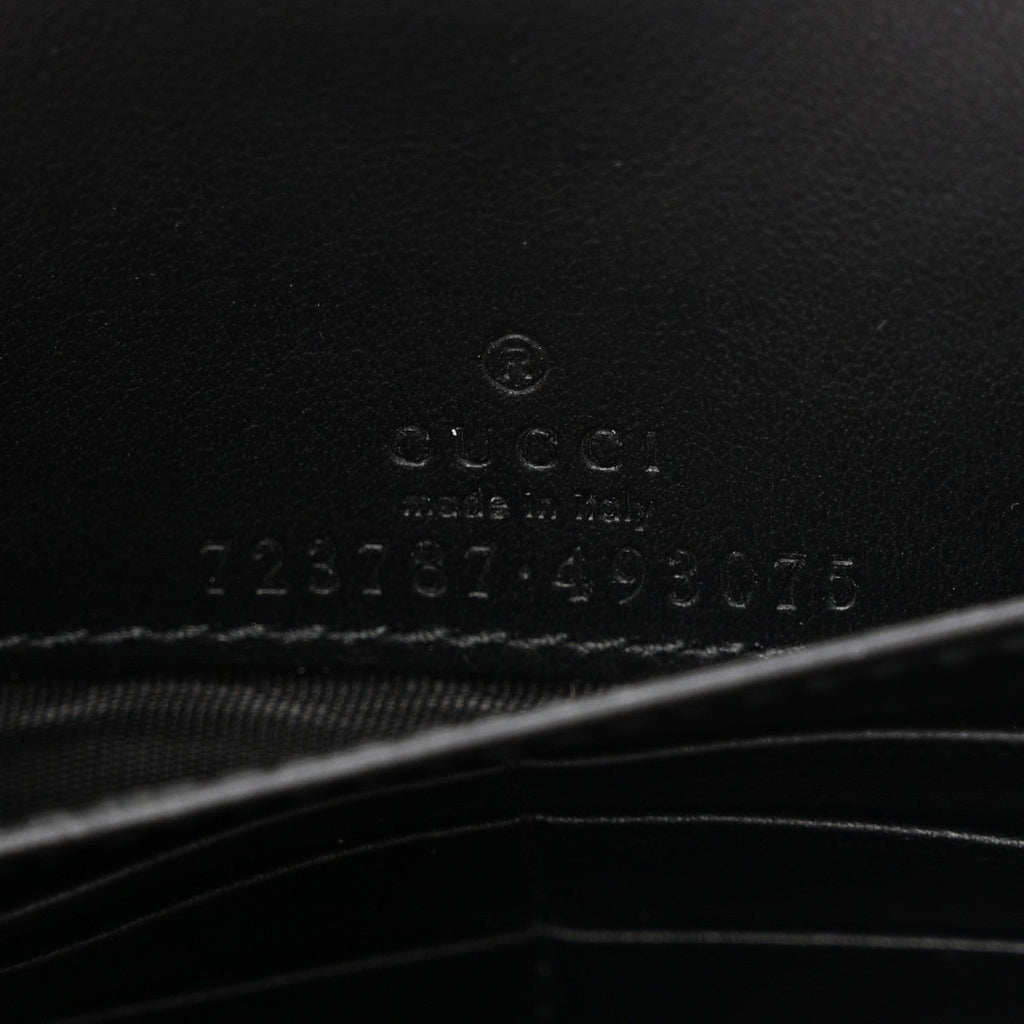 Calfskin GG Matelasse Chain Wallet Black