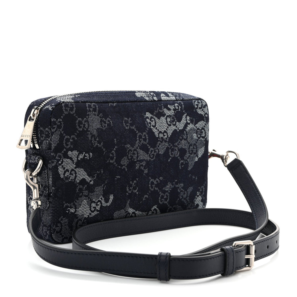 Denim GG Monogram Camouflage Small Crossbody Bag Blue