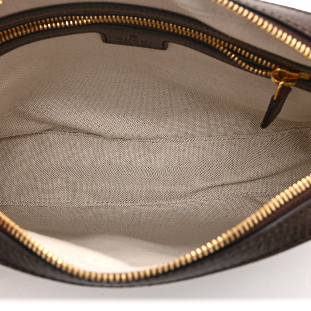Monogram Jumbo GG Textured Dollar Calfskin Web Messenger Shoulder Bag Camel Ebony New Acero