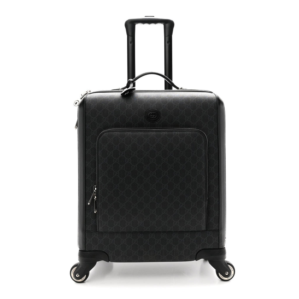 GG Supreme Monogram Calfskin Carry On Trolley Black
