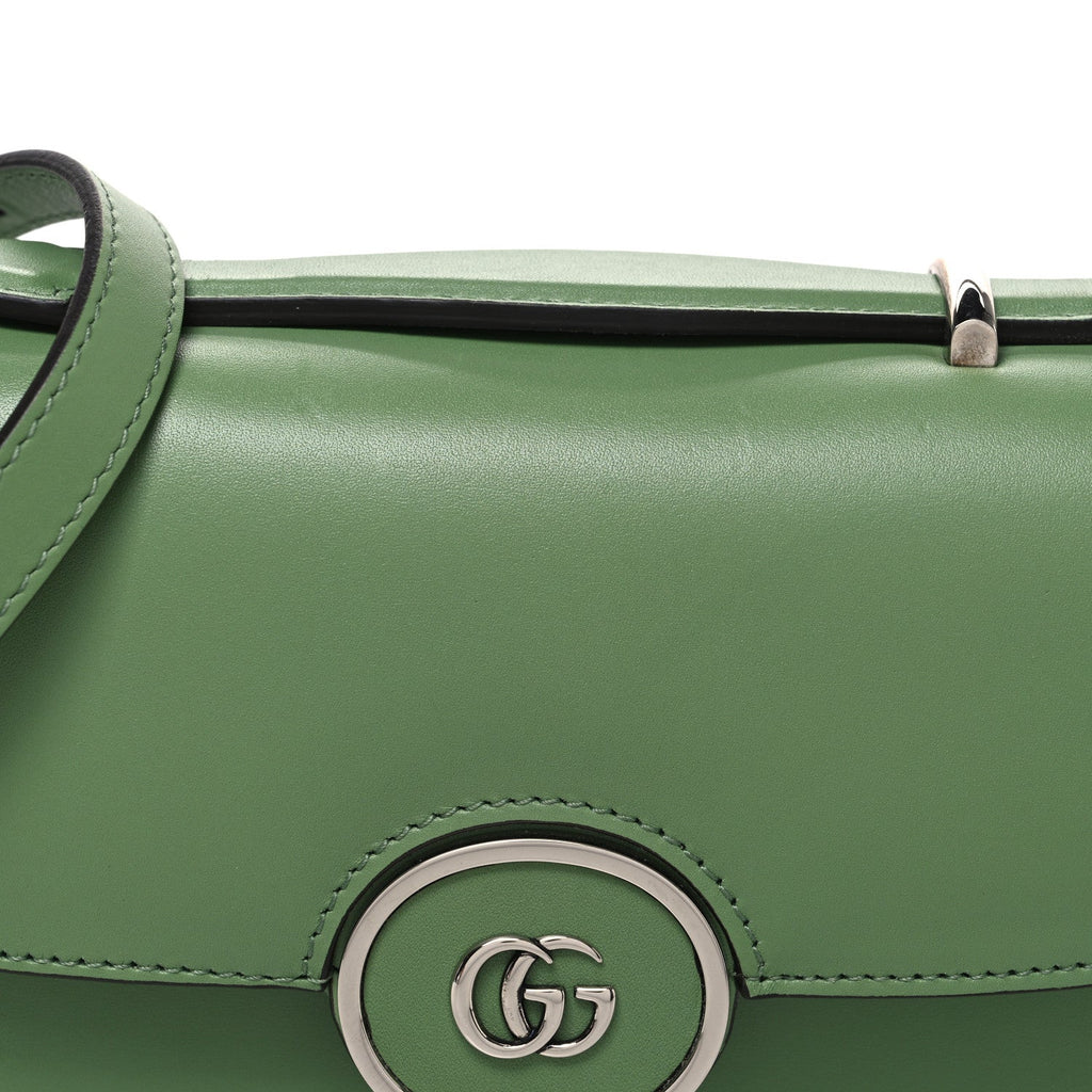 Senna Calfskin Petite GG Top Handle Shoulder Bag Green Soil Grass