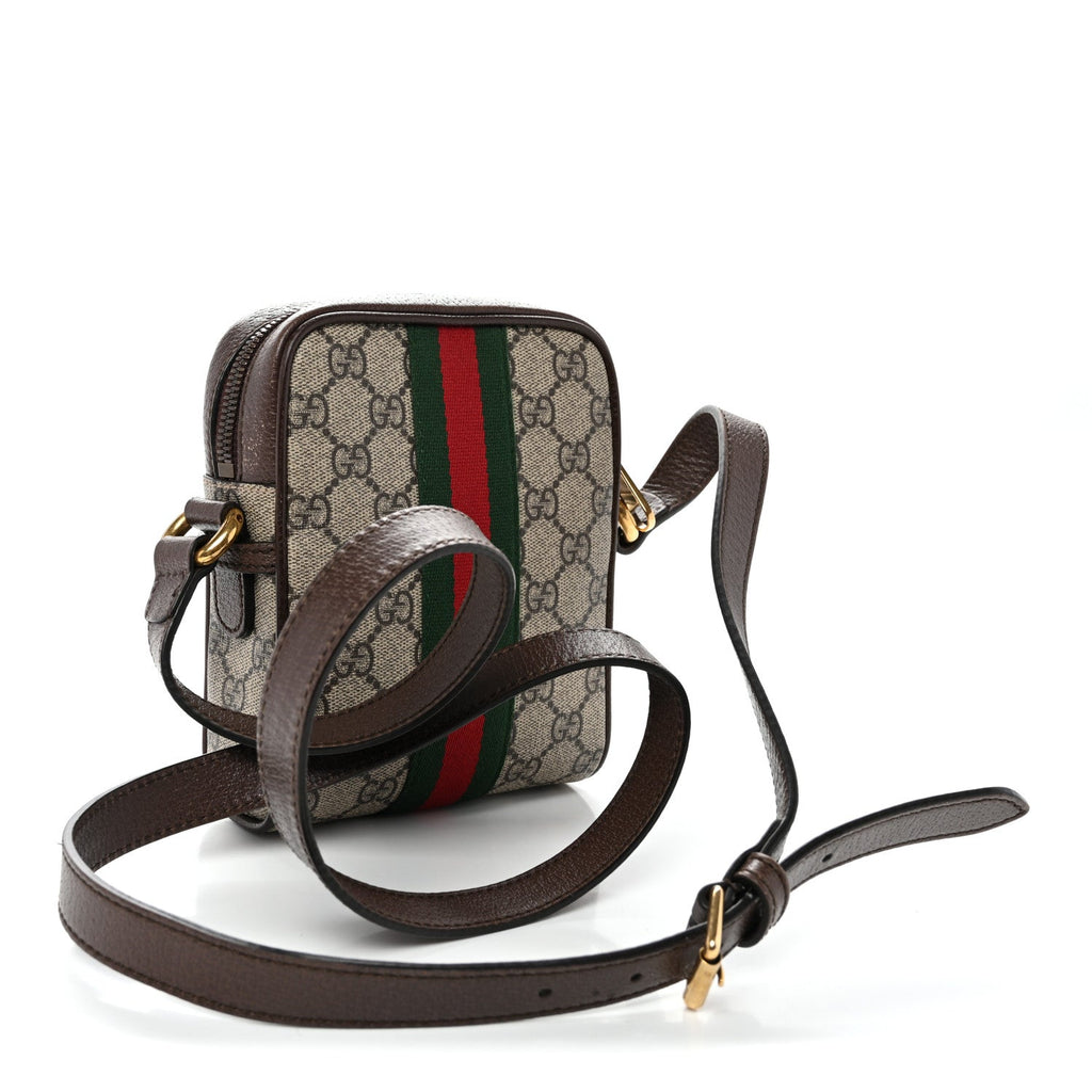 GG Supreme Monogram Web Mini Ophidia Messenger Brown Brown