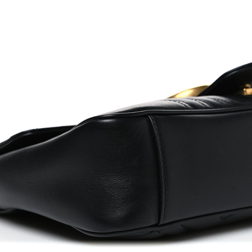 Calfskin Matelasse Medium GG Marmont Shoulder Bag Black