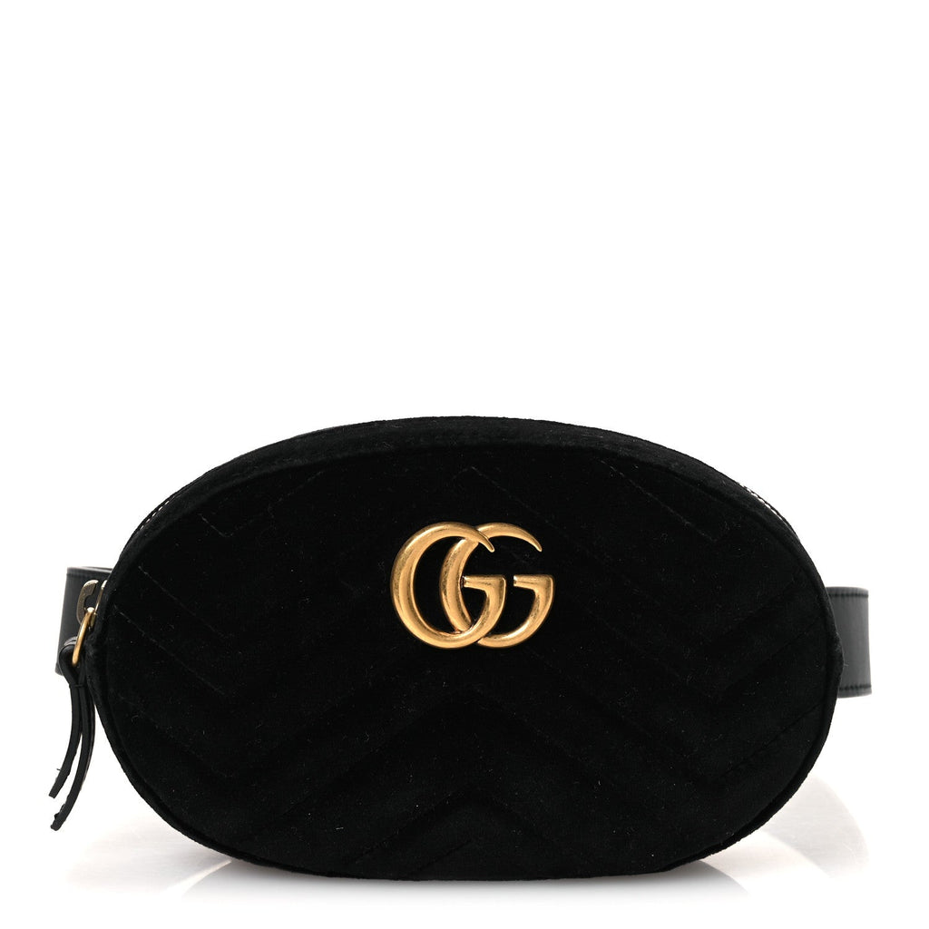 Velvet Matelasse GG Marmont Belt Bag Black 95 38 Black