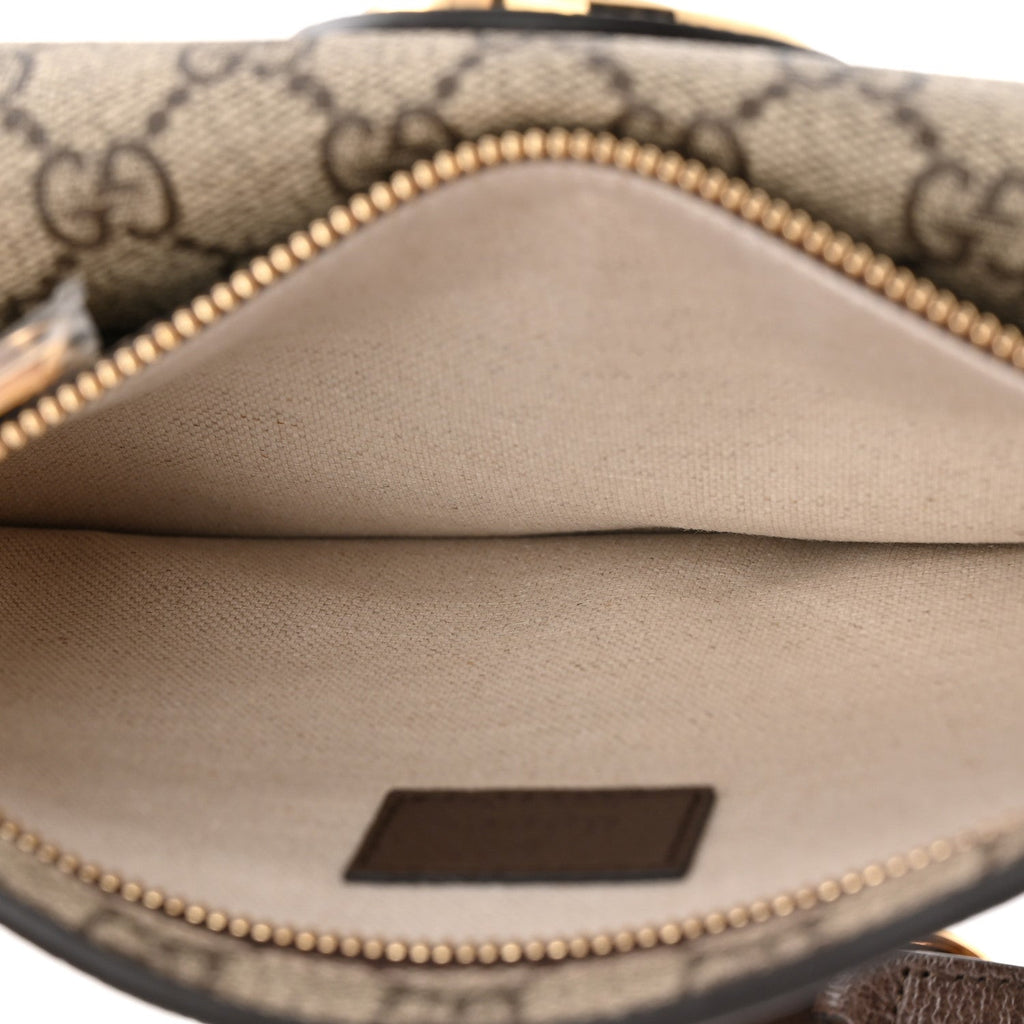 GG Supreme Monogram Textured Dollar Calfskin Blondie Belt Bag  Beige Ebony New Acero