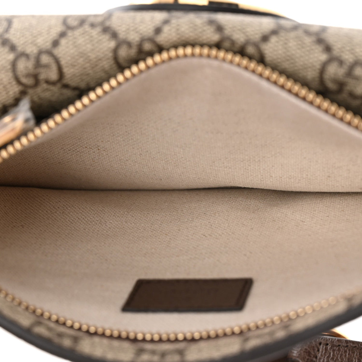 GG Supreme Monogram Textured Dollar Calfskin Blondie Belt Bag  Beige Ebony New Acero