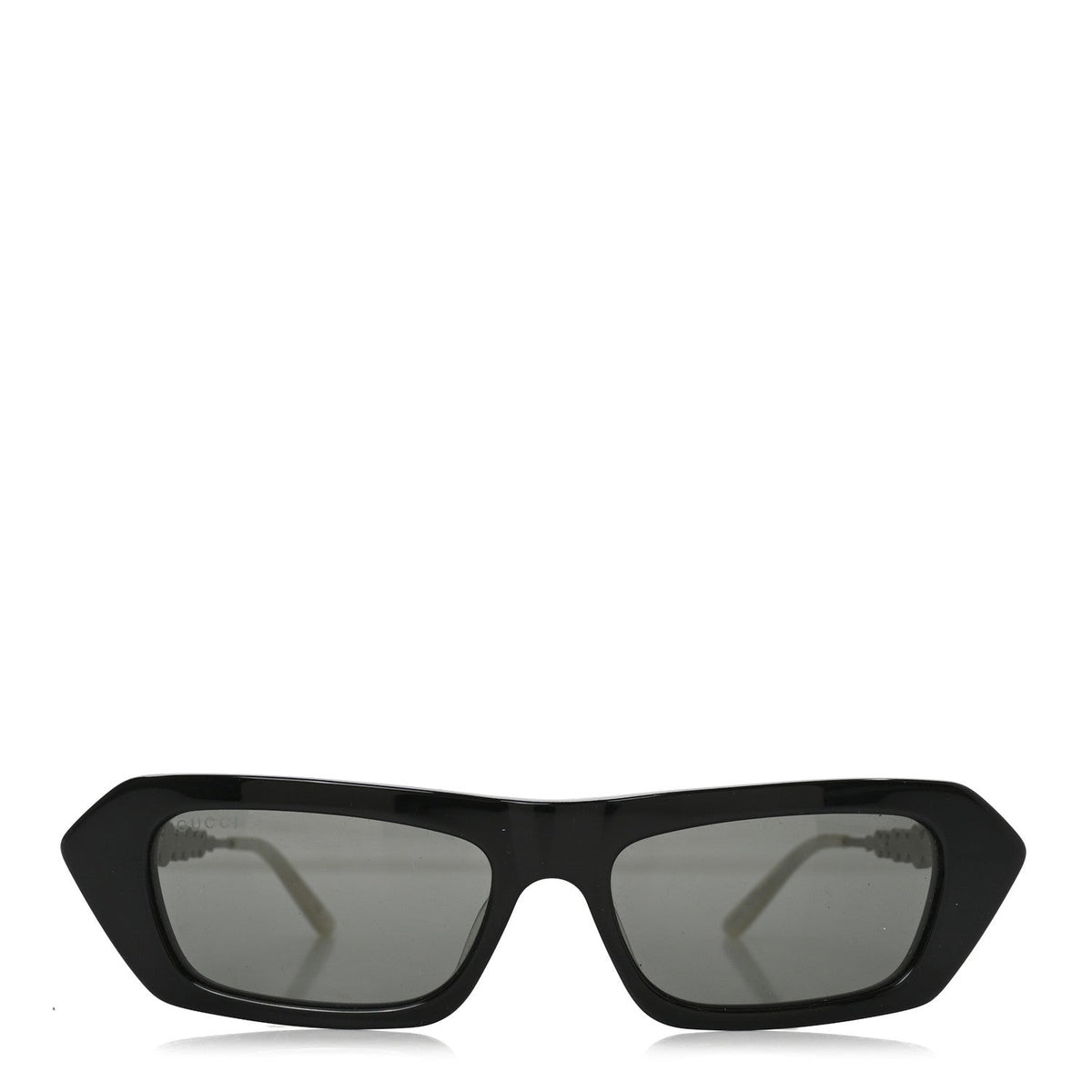Acetate Crystal Rectangle Sunglasses GG0642S Black Gold