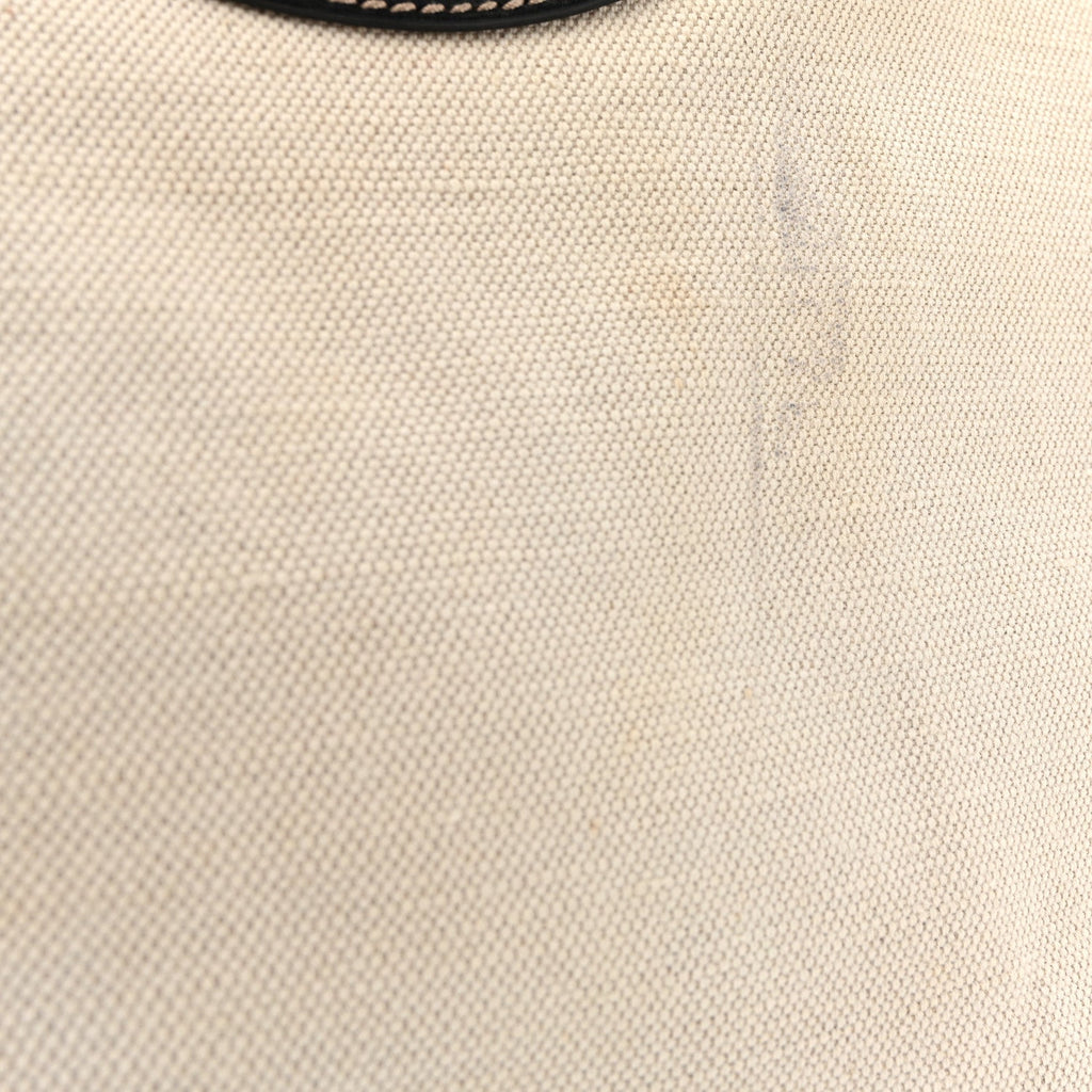 Calfskin Canvas Tote Black White