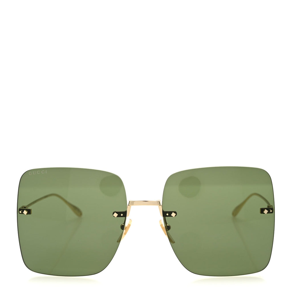 Acetate Detachable Charm Square Frame Sunglasses GG1147S Green