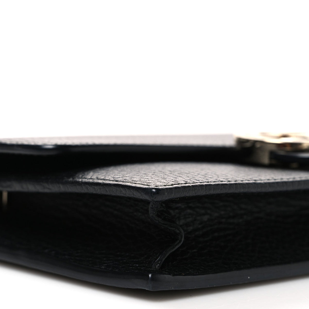 Dollar Calfskin Interlocking G Chain Wallet Black