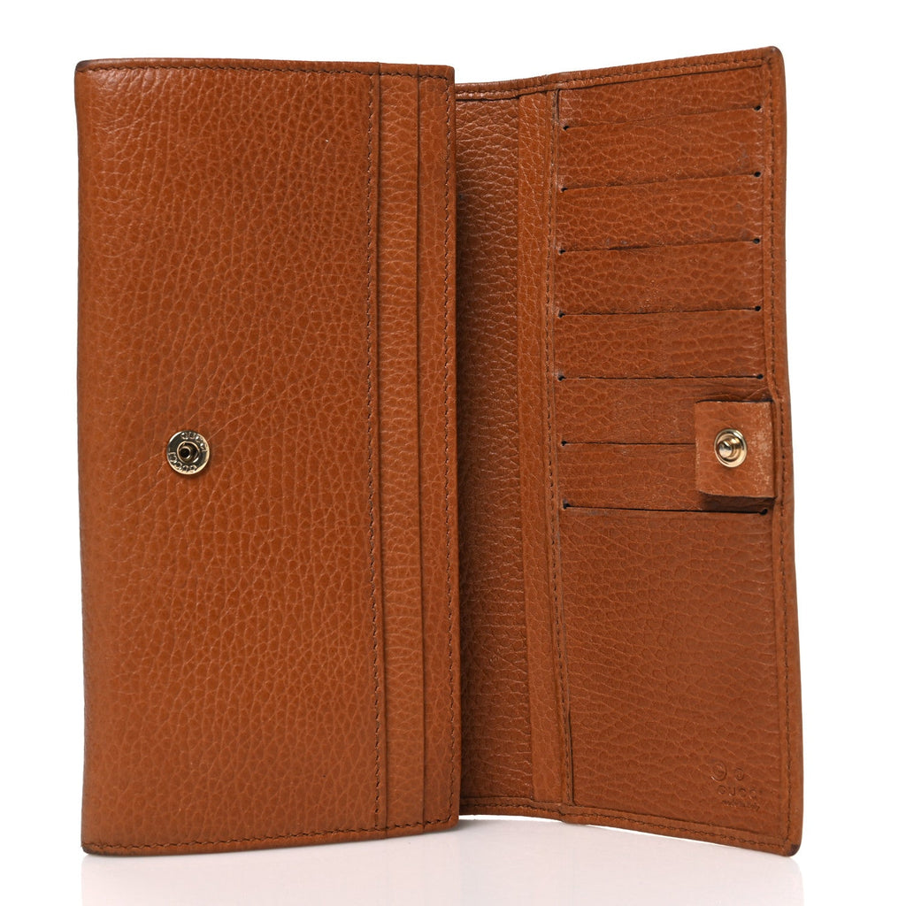 Dollar Calfskin Continental Flap Wallet Cuir