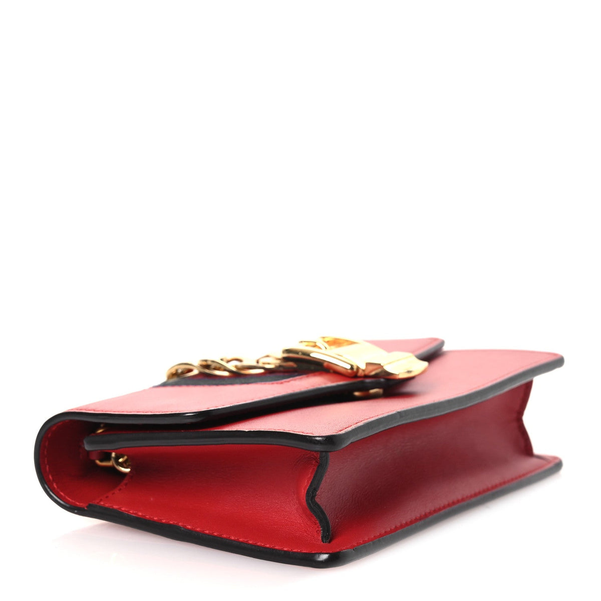 Calfskin Super Mini Sylvie Chain Shoulder Bag Hibiscus Red