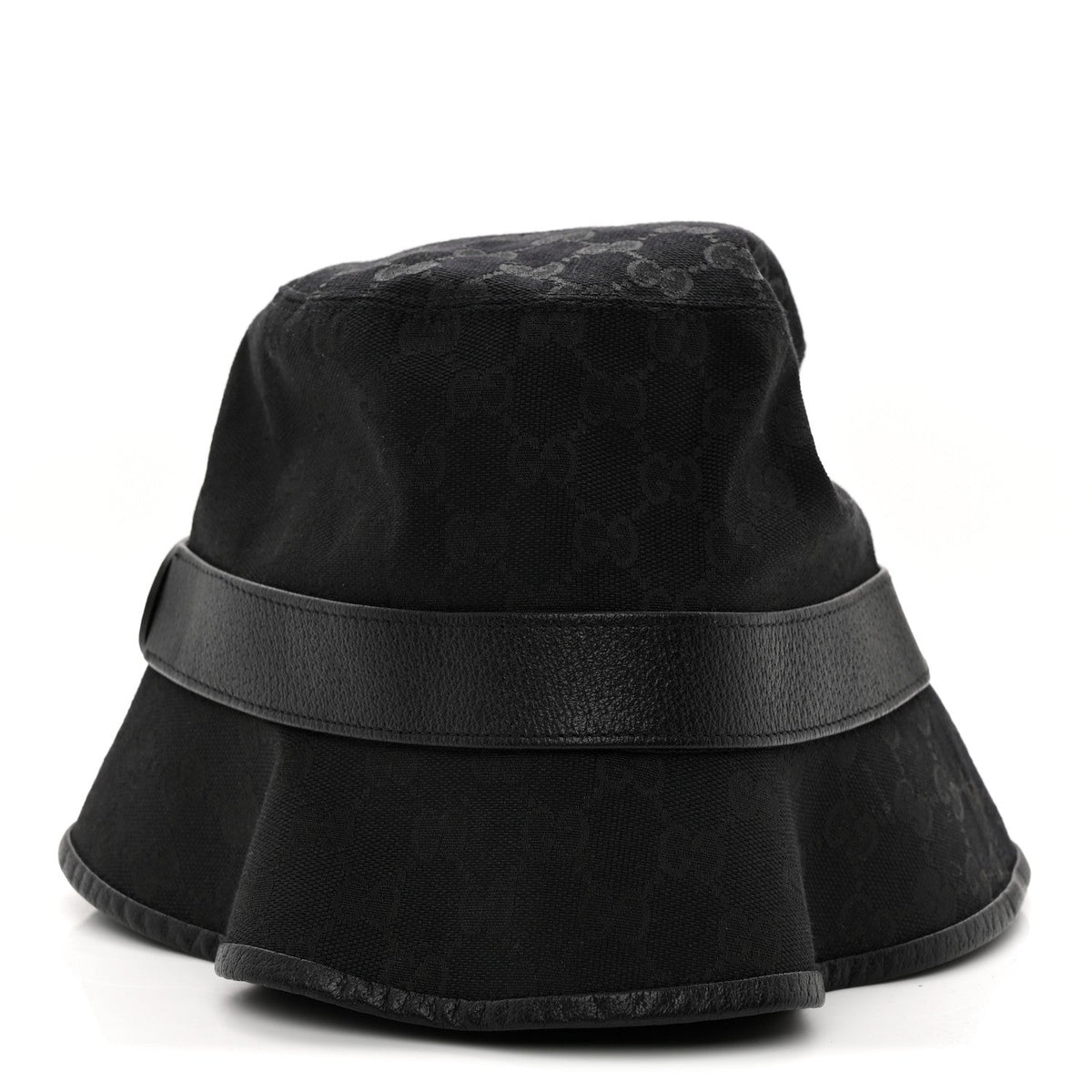 Monogram Textured Dollar Calfskin GG Jago Bucket Hat XL Black