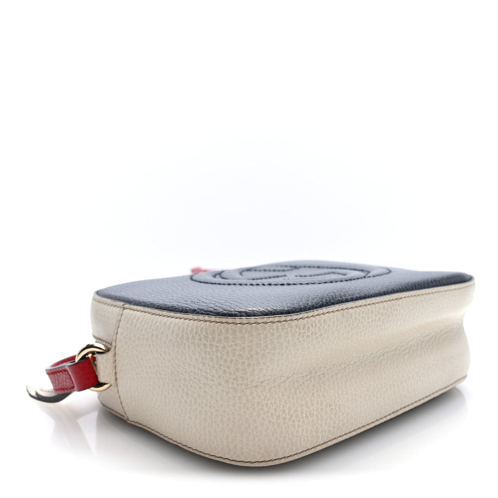 Dollar Calfskin Small Soho Disco Bag Blue Hibiscus Red Mystic White