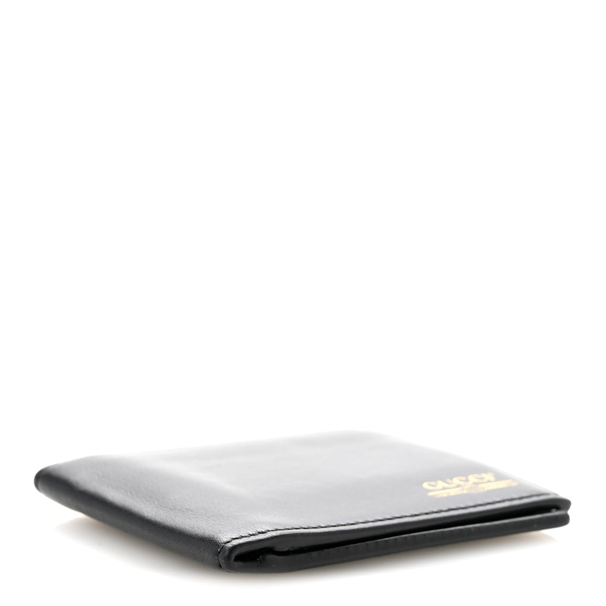 Plutone Calfskin Logo Bi-Fold Wallet Black