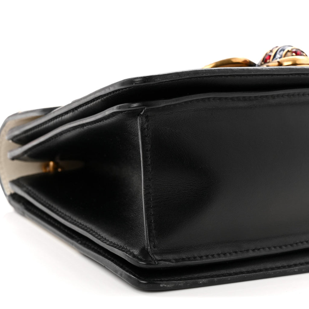 Calfskin Sylvie Web Small Queen Margaret Top Handle Bag Black White
