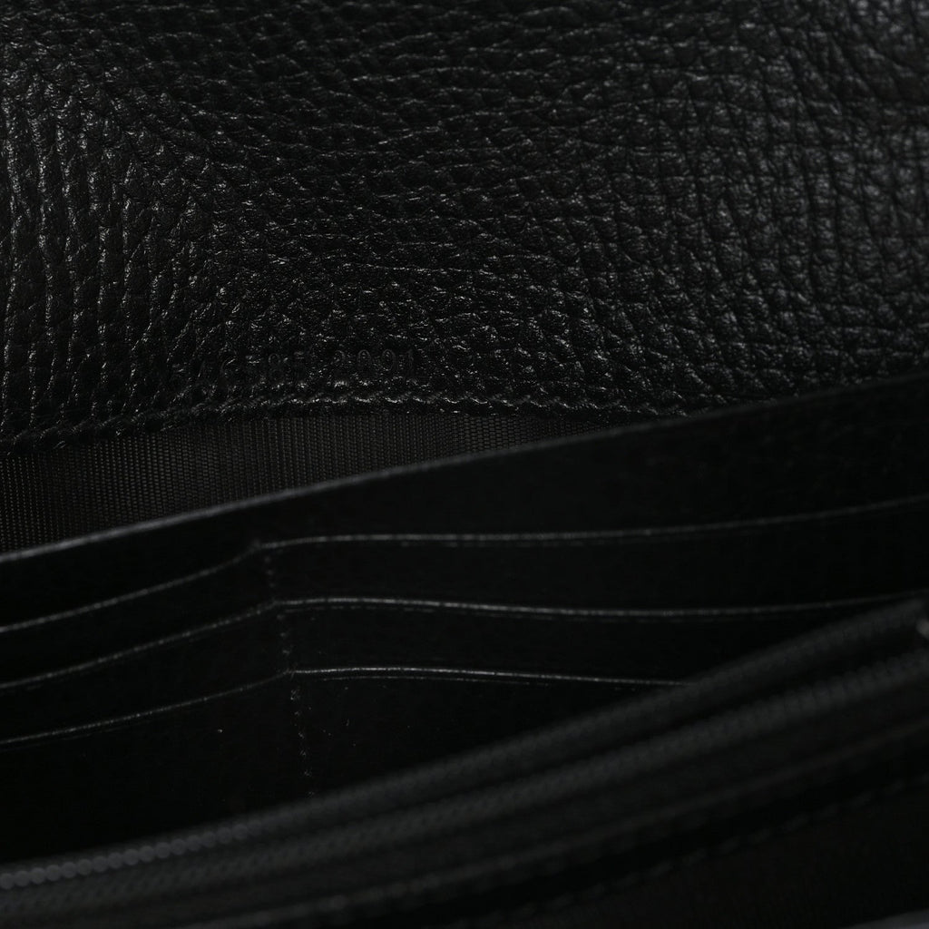 Dollar Calfskin GG Supreme Monogram Petite GG Marmont Wallet Chain Bag Black Beige Ebony
