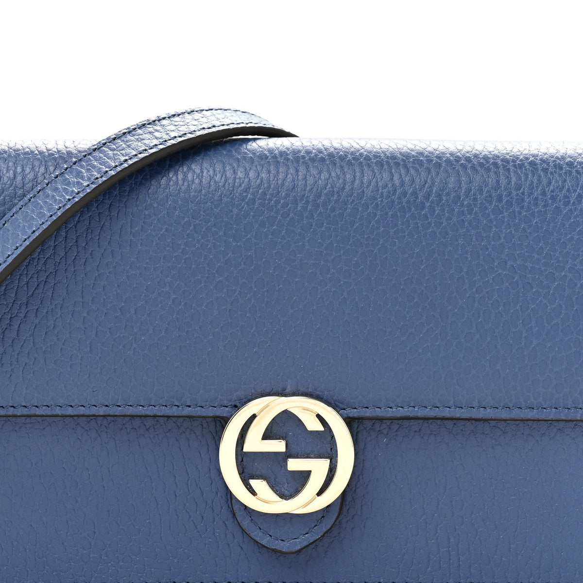 Dollar Calfskin Interlocking G Chain Wallet Caspian