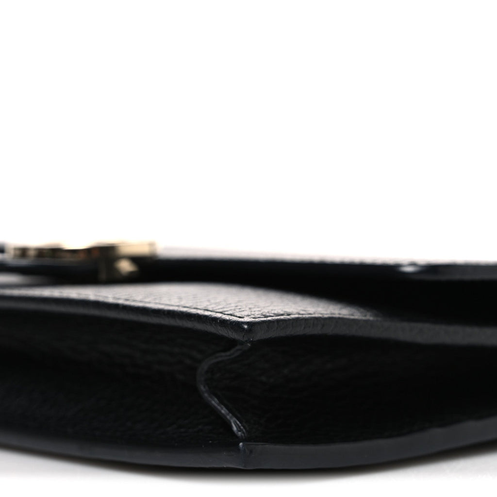 Dollar Calfskin Interlocking G Chain Wallet Black