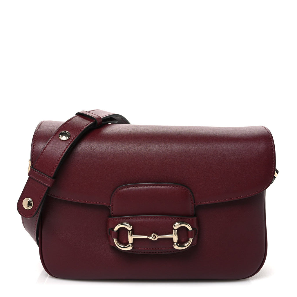 Arabella Calfskin Horsebit 1955 Shoulder Bag Rosso Ancora
