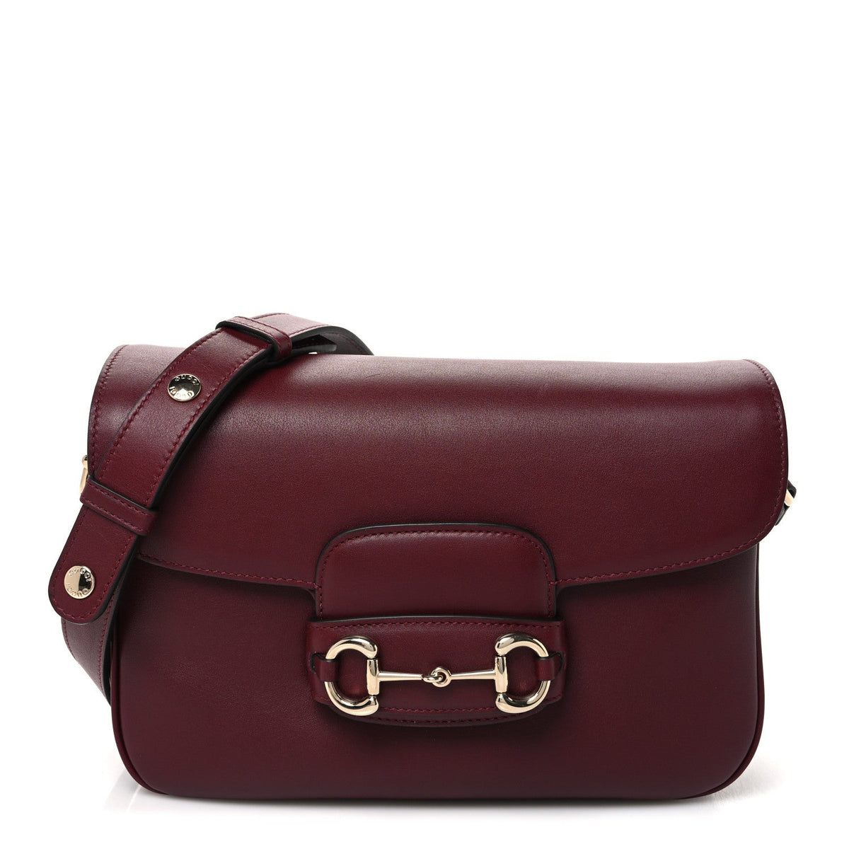 Arabella Calfskin Horsebit 1955 Shoulder Bag Rosso Ancora