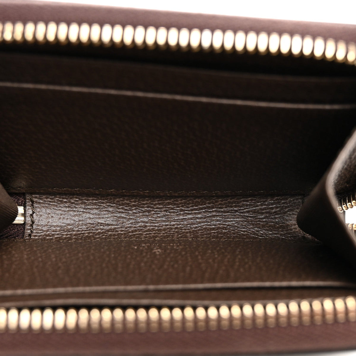 GG Supreme Monogram Textured Dollar Calfskin Web Ophidia Zip Around Card Case Wallet Beige Ebony New Acero