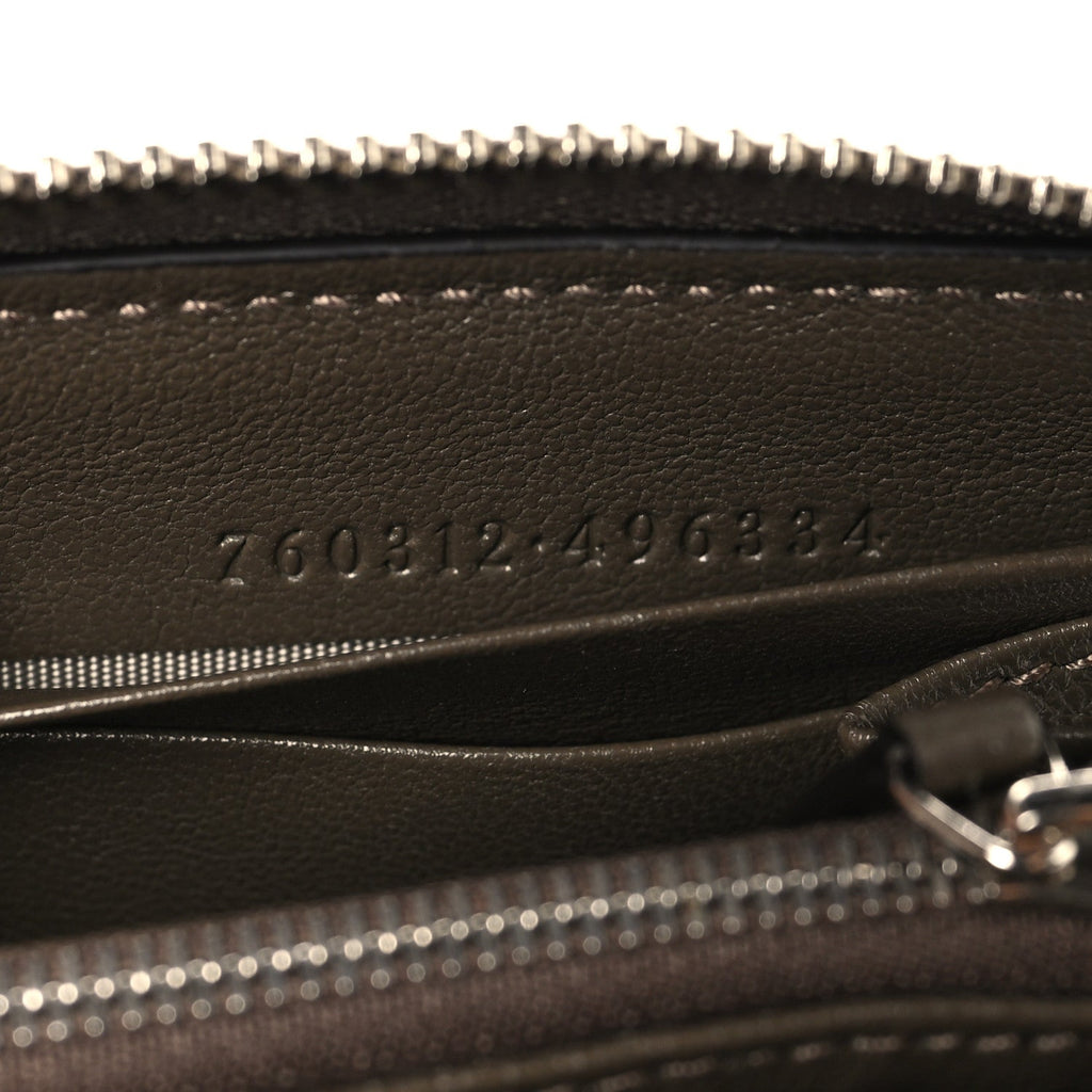 Sakai Be Green Calfskin Diagonal Stitched Blondie Zip Wallet Cuir