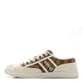 GG Monogram Suede Womens Low Top Sneakers 37 Beige Ebony Mystic White