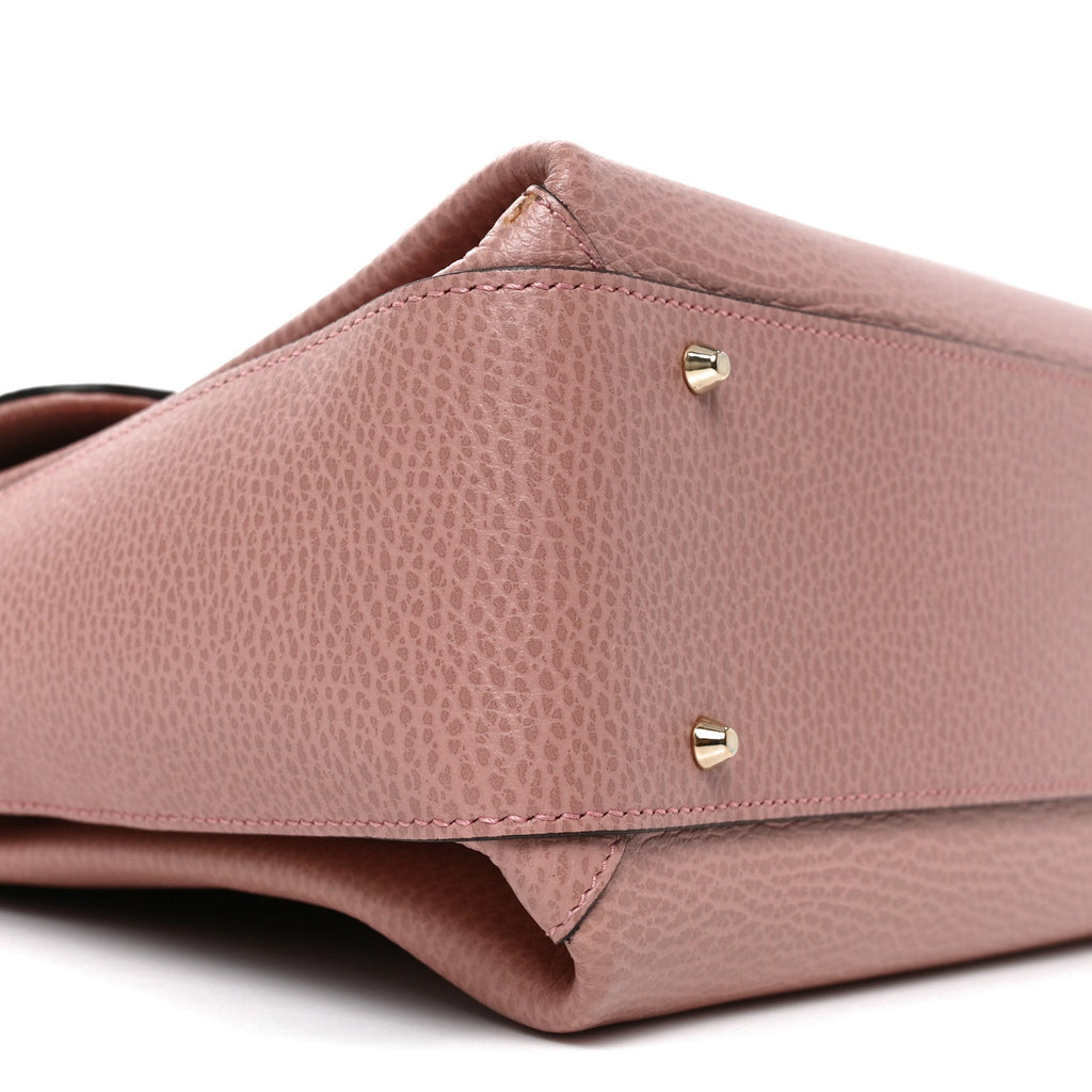 Dollar Calfskin Medium Interlocking G Top Handle Shoulder Bag Soft Pink