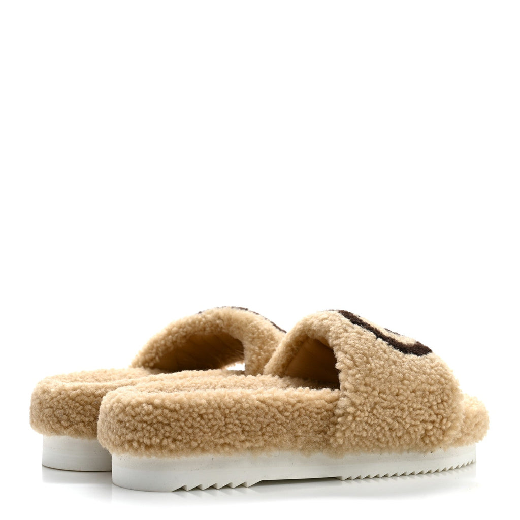 Shearling Womens Eileen Slide Sandals 37 Cocoa Butterscotch