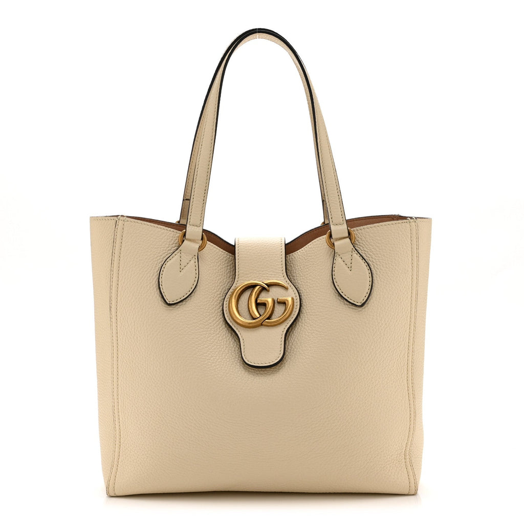 New Sakai Calfskin Lux Small Dahlia Tote Mystic White