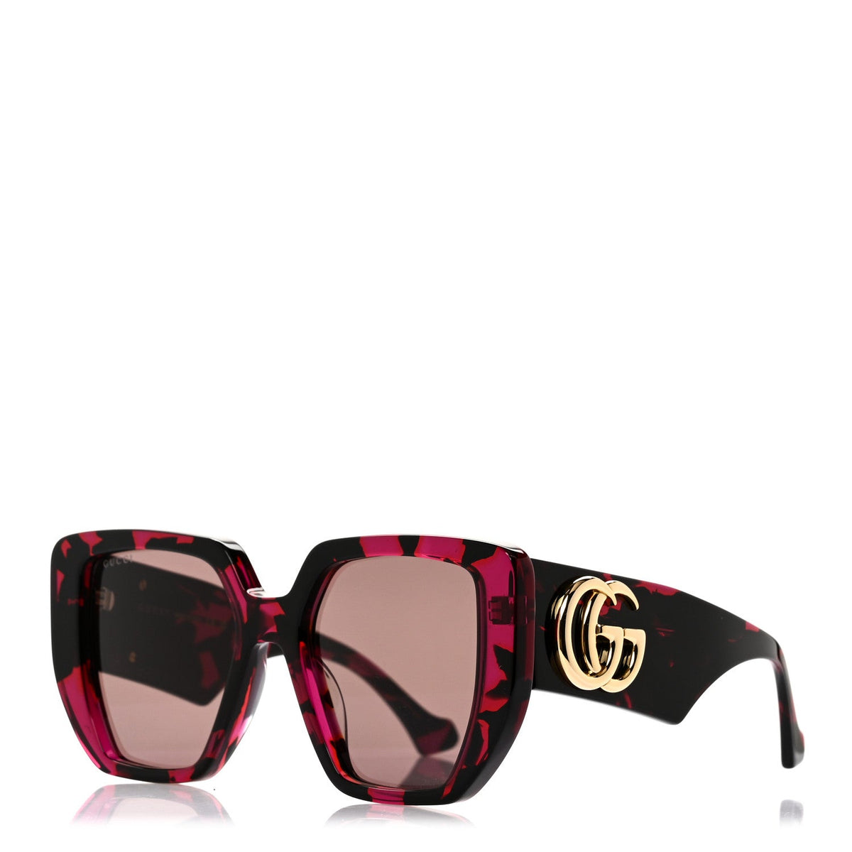 Acetate Square Frame Sunglasses GG0956S Black Pink