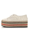 Nappa Matelasse GG Pilar Flatform Lace-Up Espadrilles 36.5 Great White