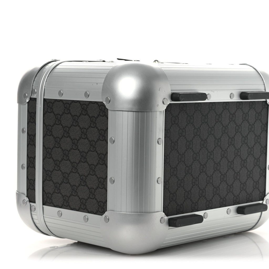 GG Supreme Monogram Aluminum Porter Beauty Case Silver